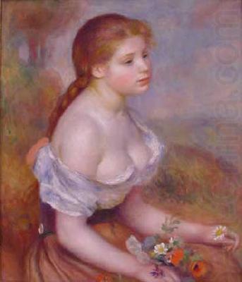 Pierre Renoir Young Girl With Daisies china oil painting image